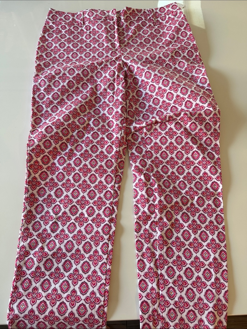 Talbots Pink & White Patterned Cropped Pants